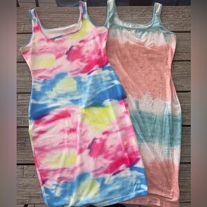 Women’s SET of 2 Bodycon Midi Dresses, Size Large